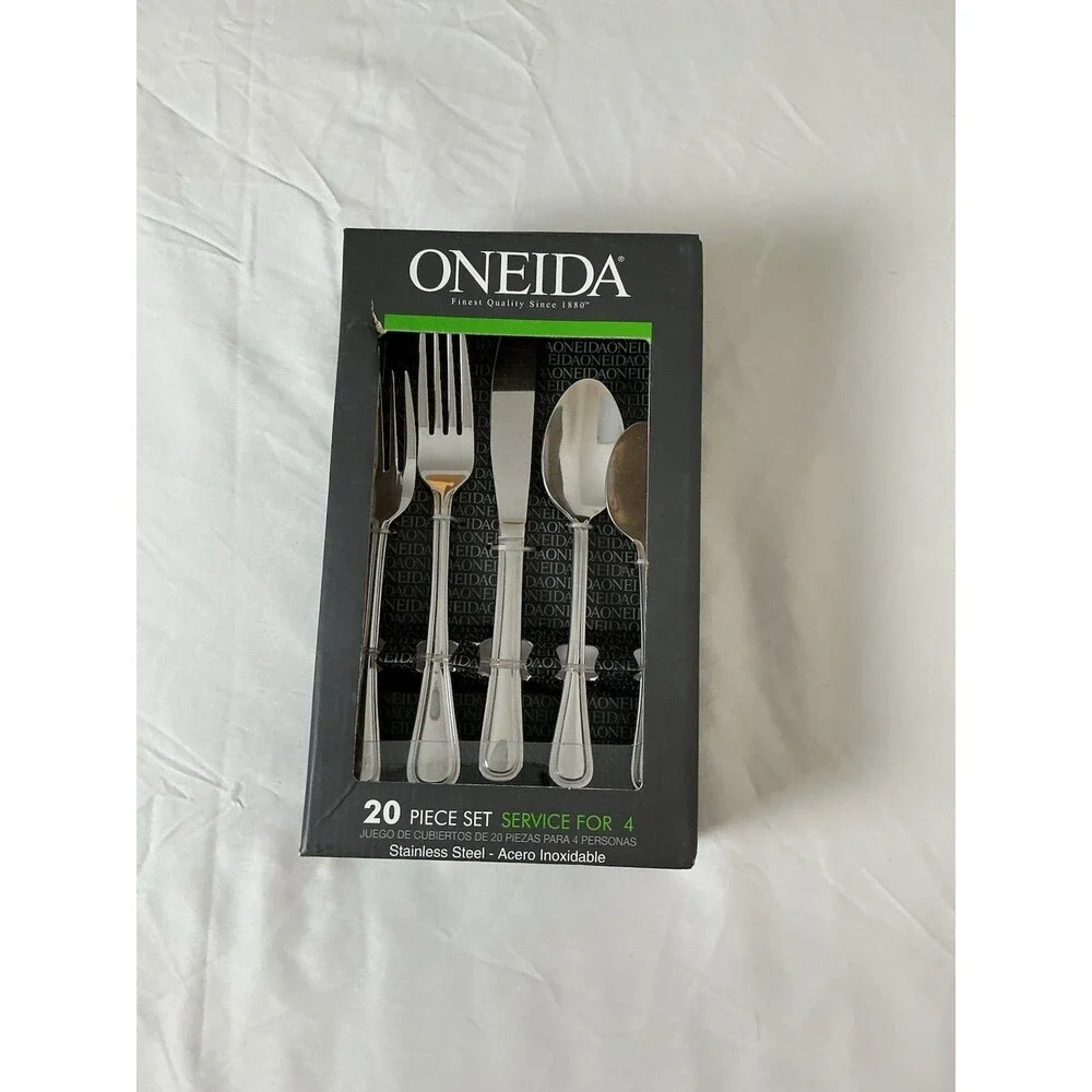 Oneida Hollis 20-Piece Stainless Steel Flatware Set Service for 4